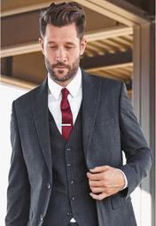 Next Navy Blue Check Suit Waistcoat Men