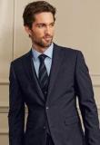 Next Navy Blue Signature Textured Check Waistcoat Men