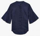 Next Navy Blue Sleeve Detail Shirt Women