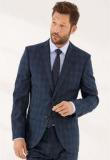 Next Navy Check Tailored Fit Suit Jacket Men