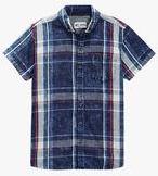 Next Navy/Red Denim Washed Check Shirt Boys