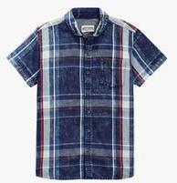 Next Navy/Red Denim Washed Check Shirt boys