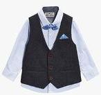 Next Navy Waistcoat, Shirt And Bow Tie Set Boys