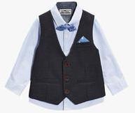 Next Navy Waistcoat, Shirt And Bow Tie Set boys