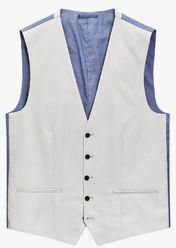 Next Off White Cotton Suit: Waistcoat Men