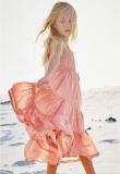 Next Peach Metallic Stripe Maxi Dress Girls