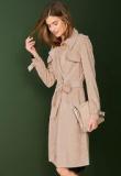 Next Peach Solid Suede Trench Coat Women