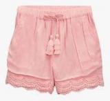 Next Pink Lace Trim Shorts Girls