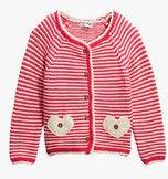 Next Raspberry Striped Cardigan Girls