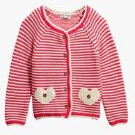 Next Raspberry Striped Cardigan girls