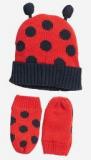 Next Red Beanie With Gloves Girls