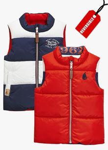 Next Red/Navy Reversible Gilet boys