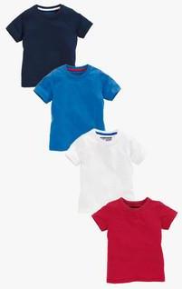 Next Red Short Sleeve Plain T Shirt Four Pack boys