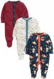 Next Retro Style Space Sleepsuits 3 Pack Boys