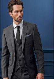 Next Signature Grey Textured Slim Fit Suit: Blazers men