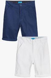 Next White Amp; Blue Linen Shorts 2 Pack Boys