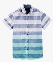 Next White Amp; Blue Stripe Dip Dye Short Sleeve Shirt boys