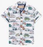 Next White Car Print Shirt Boys