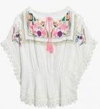 Next White Embroidered Kaftan Girls