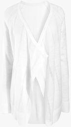 Next White Linen Mix Waterfall Cardigan Women