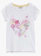 Next White Short Sleeve Flower T Shirt Girls