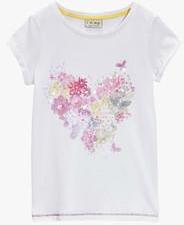 Next White Short Sleeve Flower T Shirt girls