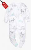 Next White Sleepsuit With Bodysuit, Bib And Hat Boys