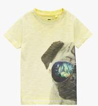 Next Yellow Short Sleeve Pug T Shirt boys