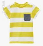 Next Yellow Short Sleeve Striped Pique T Shirts Two Pack Boys