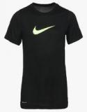 Nike B Dry Ss Swoosh Solid Black T Shirt Boys