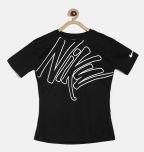 Nike Black Printed Dry Top Run Dri Fit Running Top Girls