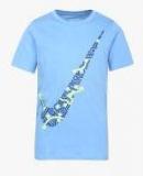 Nike Blue Printed Regular Fit T Shirt Boys