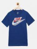 Nike Blue Printed Round Neck T Shirt Boys