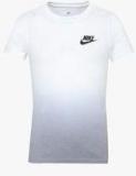 Nike G Nsw Ss Dipdye White T Shirt Girls