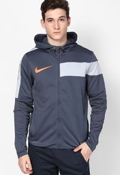 Nike Grey Hooded Track Jacket Men