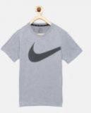 Nike Grey Printed Round Neck T Shirt Boys