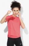 Nike Miler Running Pink Round Neck T Shirt Women