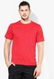 Nike Red Solid Round Neck T Shirt men