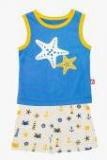 Nino Bambino Blue Printed Shorts Set Boys