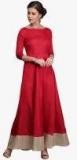 Ojjasvi Maroon Solid Maxi Dress women