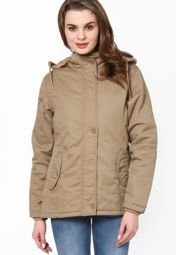 Okane Camel Solid Jacket Women