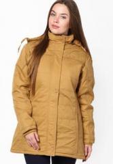 Okane Yellow Solid Winter Jacket women