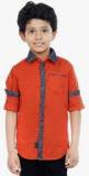 Oks Boys Orange Casual Shirt boys