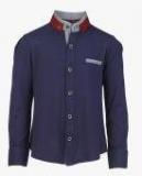 One Friday Blue Solid Casual Shirt Boys