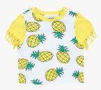 One Friday Yellow Printed Casual Top Girls