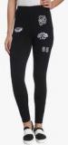 Only Black Embroidered Leggings Women