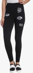 Only Black Embroidered Leggings women