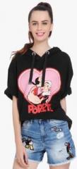 Only Black Printed Hoodie women