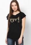 Only Black Printed T Shirt women