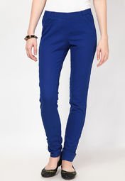 Only Blue Ankle Length Trousers Women